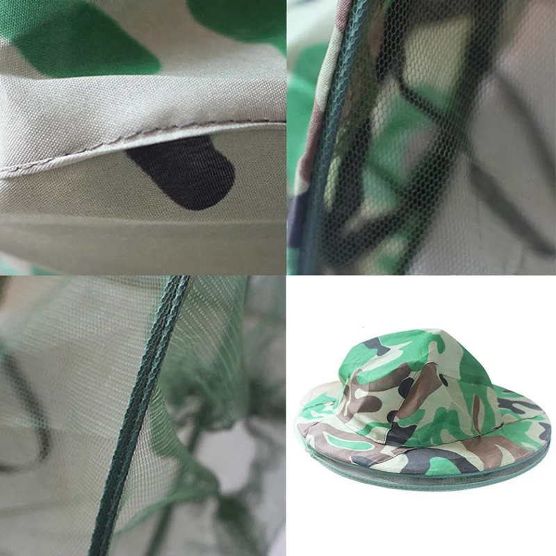 Уличные Антимоскитные головные уборы, сетчатая шляпа, защита для лица, анти-пчела, Москитная шляпа от солнца, зеленая дышащая сетчатая марлевая шляпа