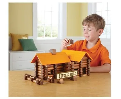 

165PCS Built Cabin Lincoln Room Logs Creative Architecture Building Blocks Educational Toy