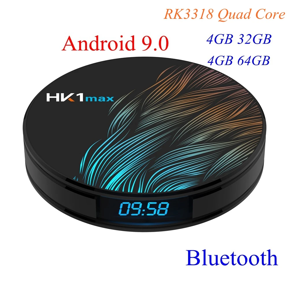 Smart TV BOX HK1 MAX Android 9 0 4 ГБ DDR3 32 Гб 64 RK3318 четырехъядерный 2 4G/5G двойной Wifi BT 1 USB 3 4K HD H.265