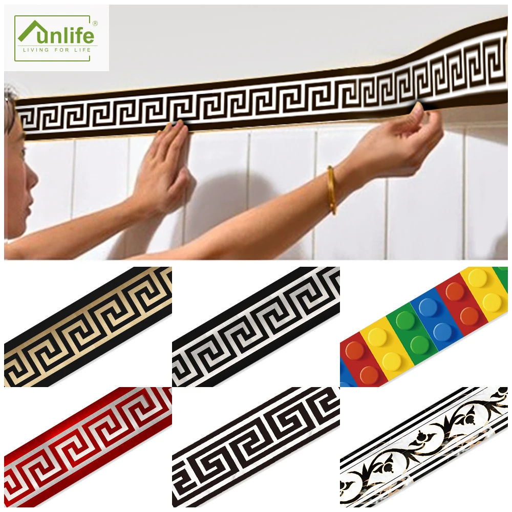Funlife®10*200 см греческие границы строительные блоки настенные водонепроницаемые