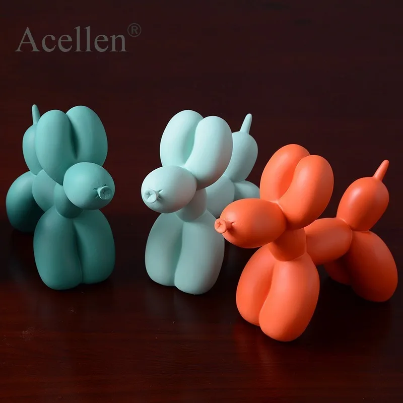 Matte Balloon Dog Statue Resin Sculpture Home Decor Modern Nordic Home Decoration Accessories for Living Room Animal Figures