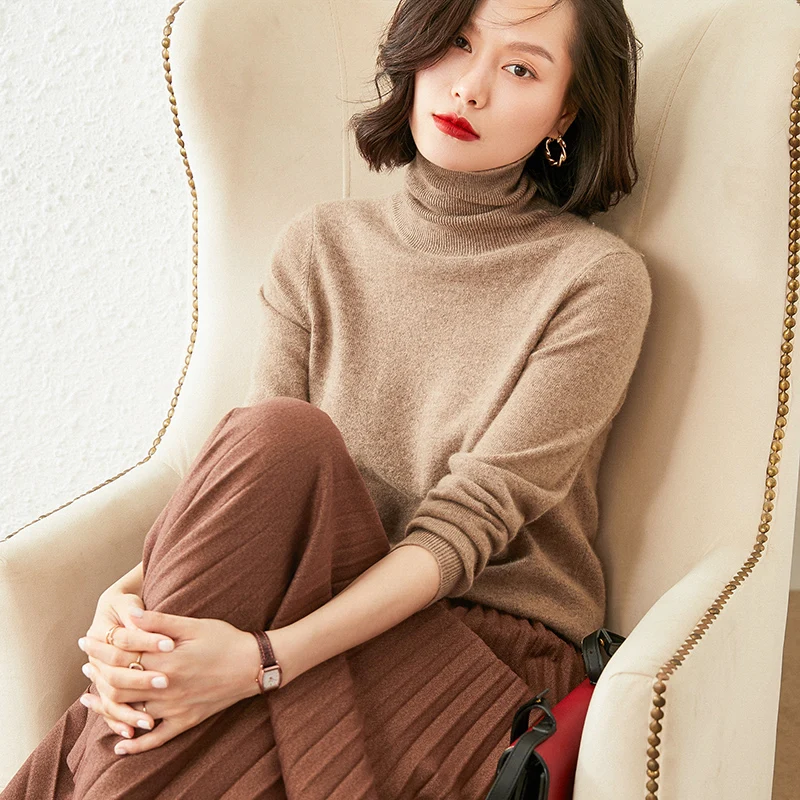 2020 Women's 100% Cashmere Turtleneck Knit