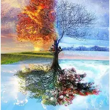 Четыре сезона дерево пейзаж-краски по номерам наборы для взрослых DIY пейзаж schilderen op nummer