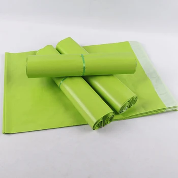 

100pcs Green Poly Mailer Self Adhesive Package Envelope Glue Seal Shipping storage Courier Bags Waterproof Plastic Bag