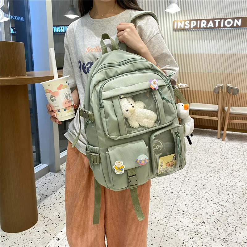 New Kawaii Long Rabbit Ear Backpack Bag Girl Female Cartoon Anmie Bunny Ear Bagpack Women Teen Schoolbag College Bookbag Mochila