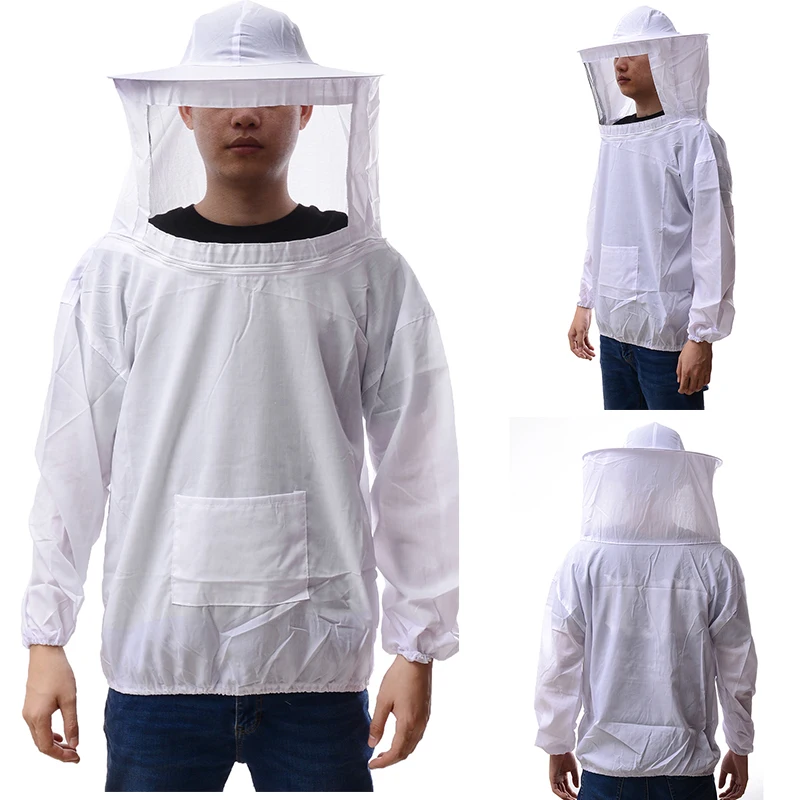 

1 set Beekeepers Protective Suit Kit White Cotton Beekeeper Jacket with Hat Veil + Beekeeping Gloves for Unisex Beekeeping Tools