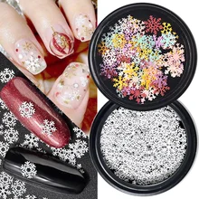 8 видов конструкций дизайн ногтей Снежинка цветок ломтик блестки украшения аксессуары DIY Гель-лак для УФ-лампы 3D Рождественский Маникюр Инструменты