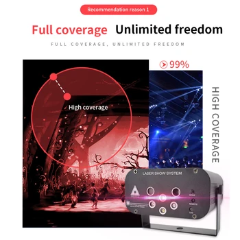 

Laser Projector Light 128/64 Patterns DJ Disco Light Music RGB Stage Lighting Effect Lamp For Christmas KTV Home Party