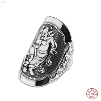 

Thai silver technology Pure silver S999 sterling silver jewelry Men and women general Zhongkui Totem Rings for men and women