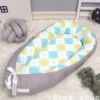 

Portable Baby Nest Bed Cot For Newborn Boy Girl Travel Bed Round Toddler Crib Cotton Cradle Bassinet Bumper 80*50cm Dropshipping