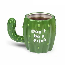 330 мл Зеленый Кактус керамическая кружка с рукояткой Смешной Кофе Молоко чай чашки для завтрака новые подарки