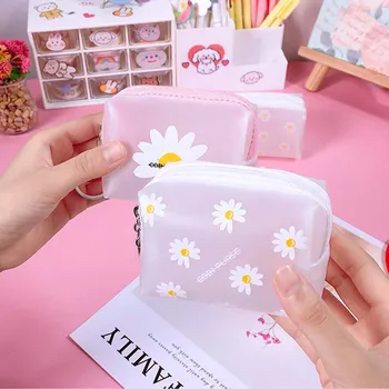 

New Transparent Women Small Wallet Zipper Coin Purses Bag Clutch Fashion Handbag Female Key Purse Mini Cosmetics Storage Pouch
