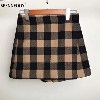 

SPENNYMOOR Designer Brand Autumn Winter High-End Soft Cashmere Shorts Women Fashion Plaid Shorts Skirts