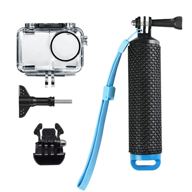 ABKT-40M Waterproof Housing Case Dive Shell Swimming Protection Buoyancy Rod for DJI OSMO Action Camera Accessories - Цвет: Black blue