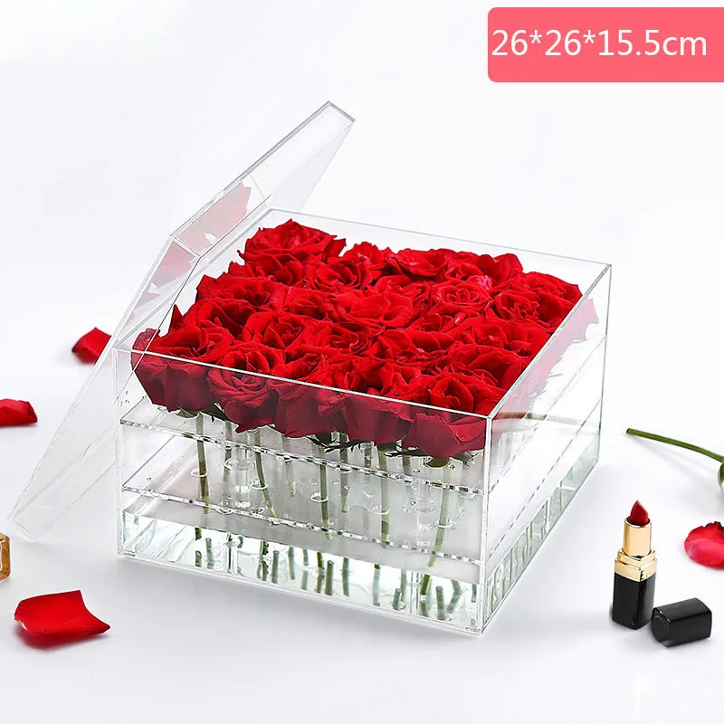 Акриловая прозрачная коробка консервированная роза цветок коробка День Святого Валентина День матери DIY Свадьба вечная жизнь мыло в подарочной коробке - Цвет: 25 pcs Flower