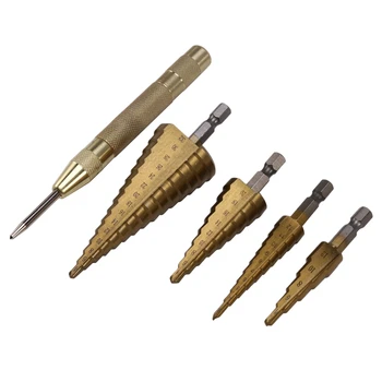 

New 1 Set 3-12Mm 4-12Mm 4-20Mm 4-32Mm Metric Step Drill Bit Step Cone Cutter Tools Metal Drill Bit Set for Woodworking Wood