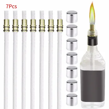 

Wine Bottle Torch Kit 7 Pack, Includes 7 Long Life Torch Wicks, Brass Wick Mount Kerosene wick + cap Home Improvment Hot