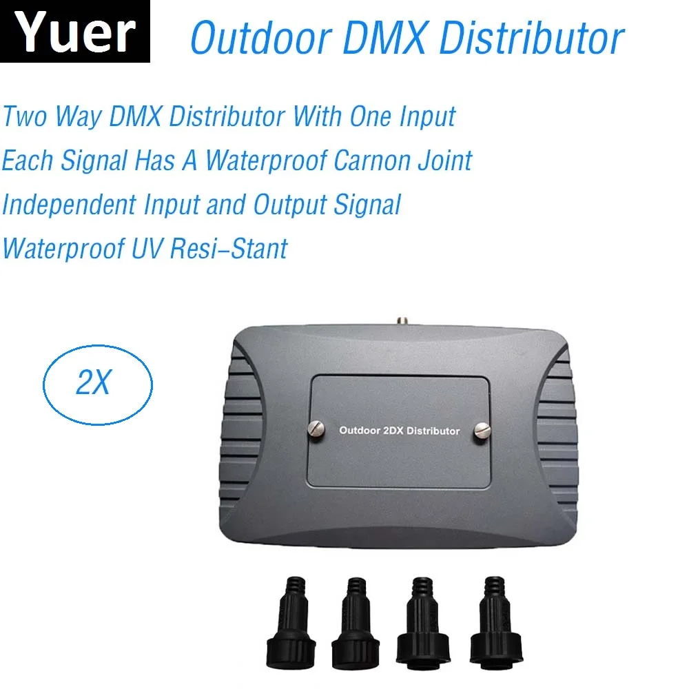 

2 Way Outdoor DMX Distributor Stage Light Controller DMX 512 Splitter Light Signal Amplifier Splitter 2 Way Distributor IP 65