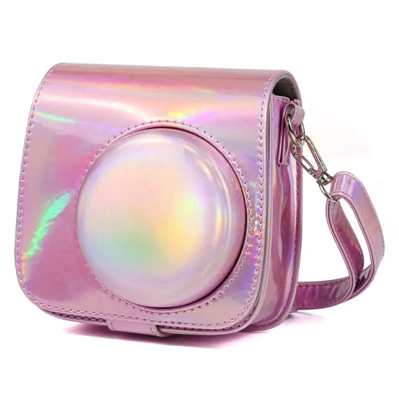 

Camera Case Bag Holographic Shining Laser Instant Camera Shoulder Strap Bag Protector Cover Pouch for Fujifilm Mini 8/8+/9