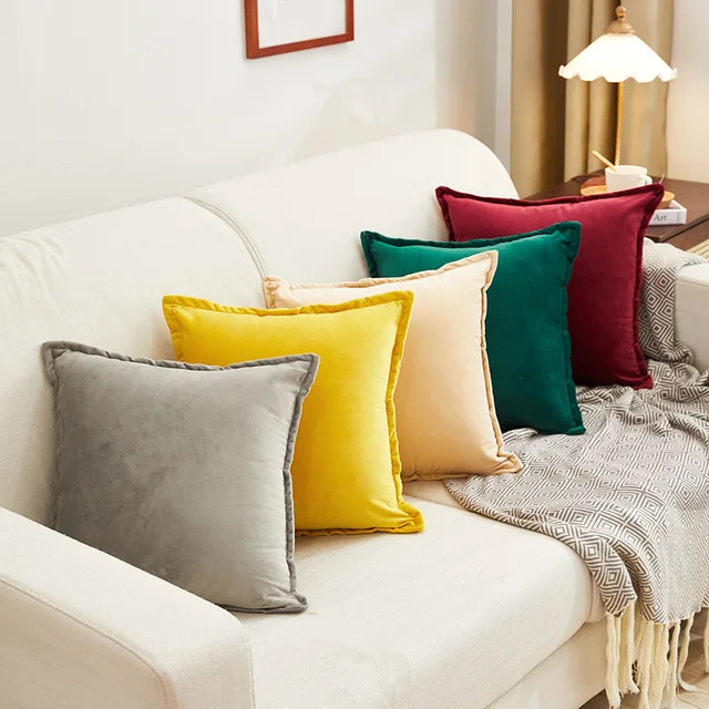 Holland Velvet Cushion Cover Bed Pillow Case For Sofa Car Housse De Coussin 45*45/50*50 Decorative Pillows  Nordic Home Decor 1