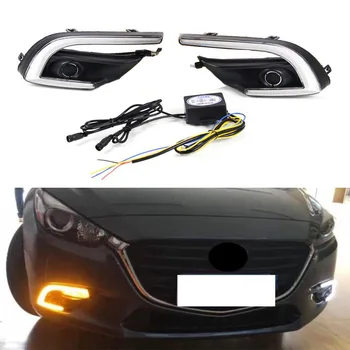 

Auto LED DRL Daytime Running Light Fog Lamp For Mazda 3 Axela 2017 Front Bumper DRL Light Turn Signal Light Car Light Assembly