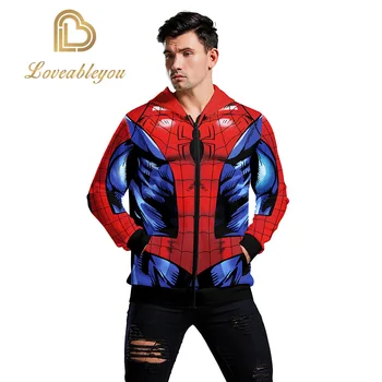 

3D Spider-Man Zip Up Hoodie Long Sleeve Zipper Men Woman Masked Spiderman Cosplay Hoodie