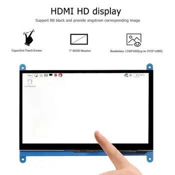 

7 inch LCD Display Capacitive Touch Screen HDMI HD Monitor LCD Screen HDMI Monitor Replacement for Raspberry Pi for RPi 4B/3B+