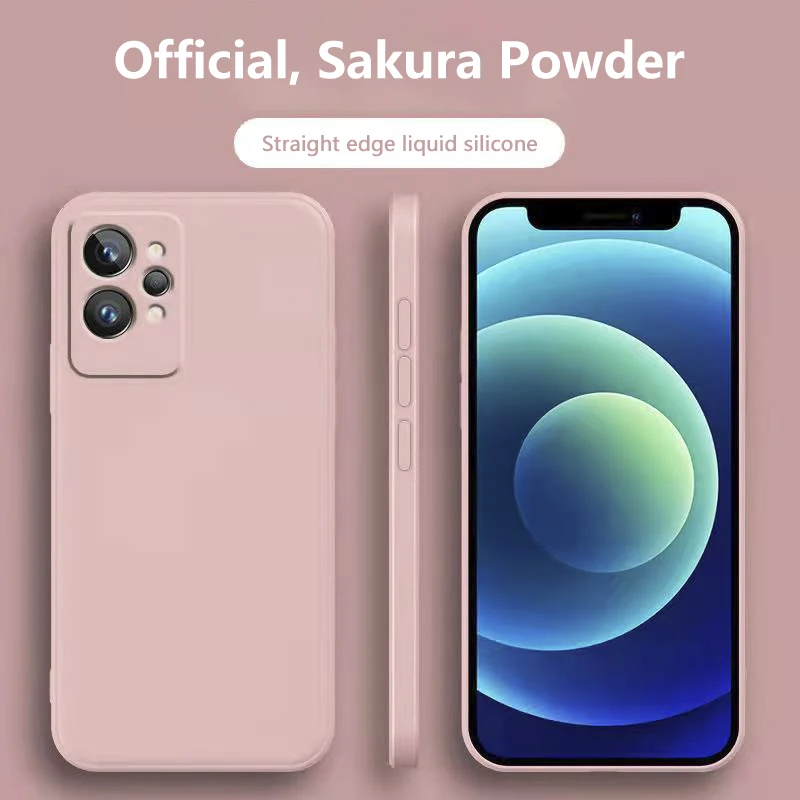 Für Realme GT 2 Pro Neue Handyhülle aus flüssigem Silikon mit geraden Kanten, ultradünne All-Inclusive-Linse, Fallschutz_voghion.com