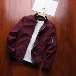 Zogaa Осенняя мужская куртка-бомбер на молнии мужская повседневная Уличная Хип-хоп однотонная тонкая куртка-пилот Мужская дышащая одежда
