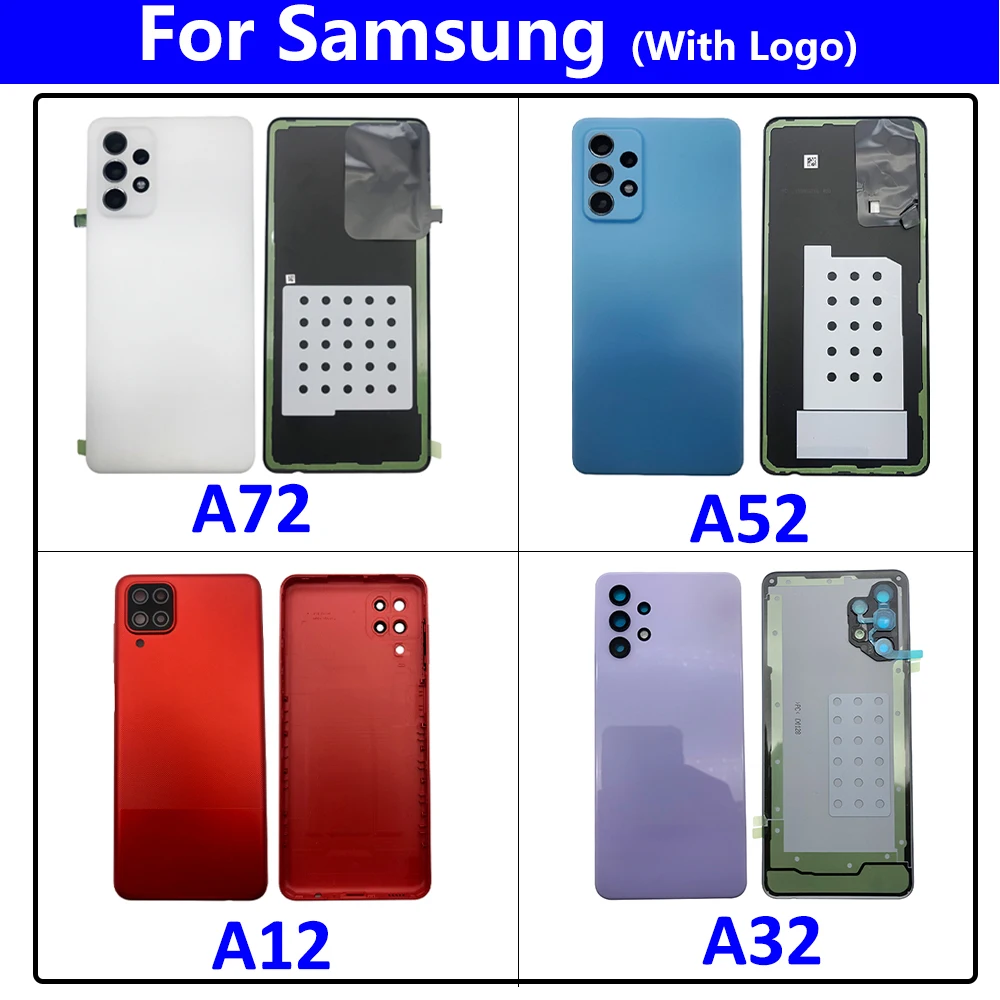 Задняя стеклянная крышка для Samsung A12 A32 A52 A525F A72 A725 Крышка батарейного отсека