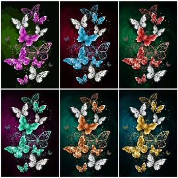 

AZQSD Adult Unframe Coloring By Numbers Butterfly Handpainted Painting Art Unique Gift DIY Paint By Numbers Animal Home Decor