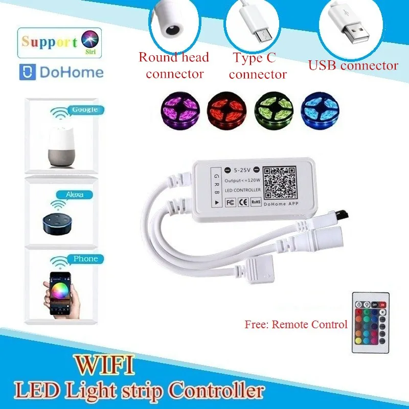 Dohome 4Pin светодиодный светильник контроллер Поддержка Siri RGB лента DC5 25V диод