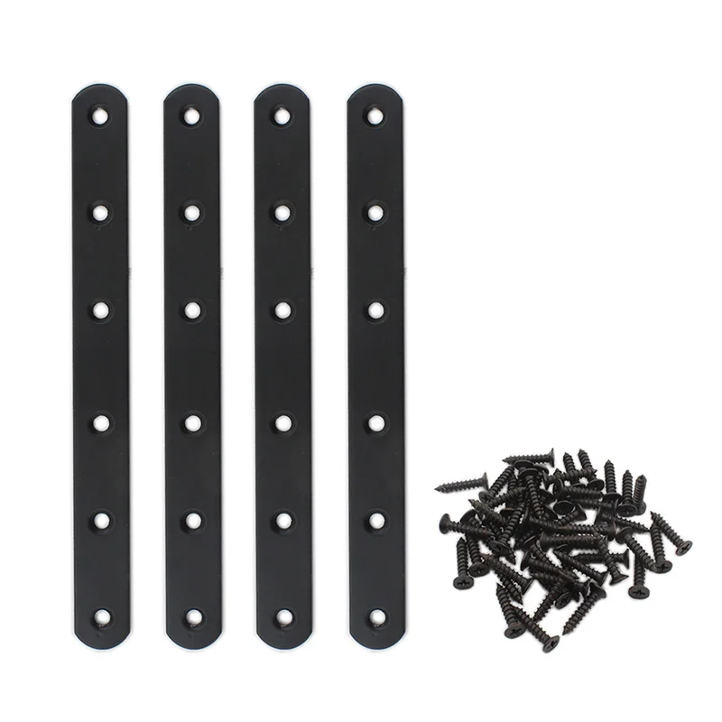 Metal Str 6-1/4”Heavy Duty Iron Flat Corner Brace 20PCS Black Mending Plates 