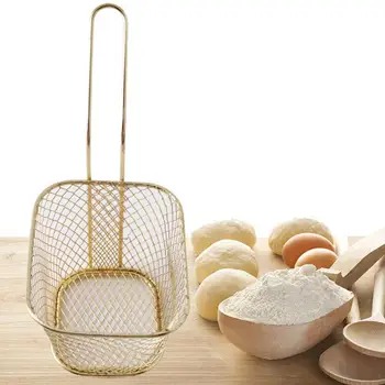 

Portable Frying Basket Metal Food Filter Strainer Fryer Cooking Colander French Fries Frying Baskets Cookware Kitchen Tools