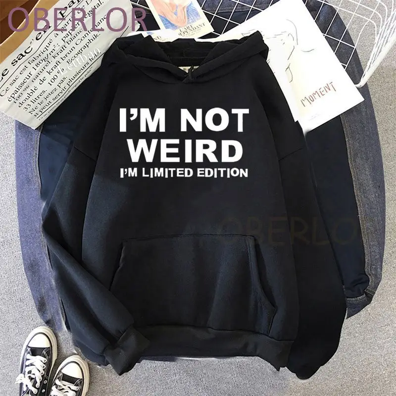 Модные толстовки Ulzzang с длинными рукавами I'm Not странная Limited Edition повседневные