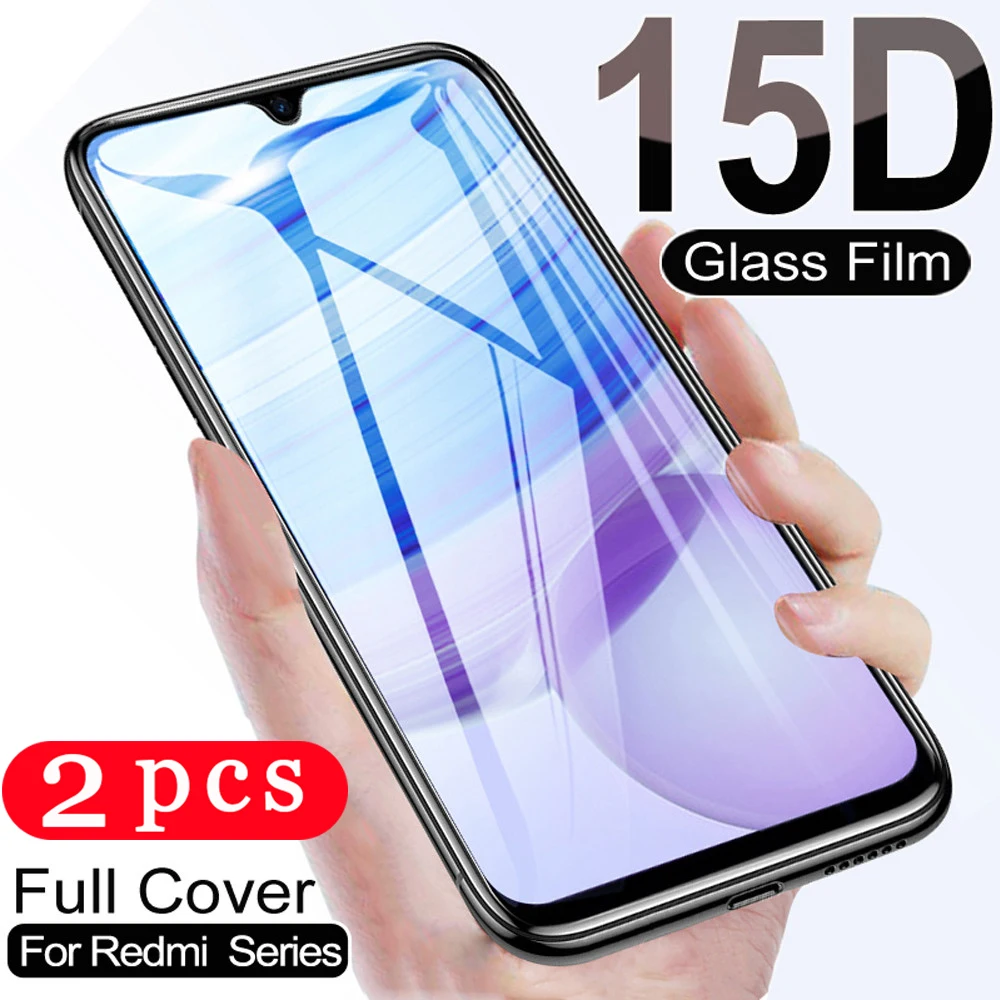 2Pcs full cover tempered glass for xiaomi redmi 10X pro 9A 9C note 9 9s MAX 8 8T 8A phone screen protector protective film | Мобильные