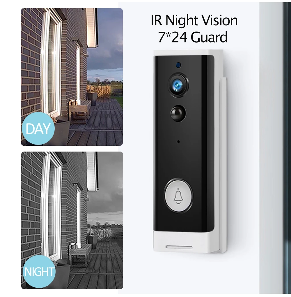 Mini Tuya 1080P WIFI Video Doorbell Wireless Smart Home Door Bell Camera 2MP Two Way Audio PIR Motion Detection Doorbell Camera