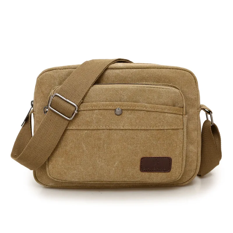 

New Style Multilayer Canvas Messenger Bag Men's Shoulder Bag Business Bag Multi-pockets Shoulder Bag Business Bag Men's