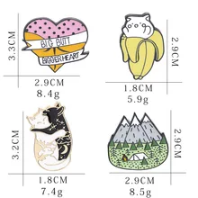 Европа и Америка Новые продукты-стиль пародия преувеличены бедра банан кошка лес кошка брошь Одежда сумка аксессуары
