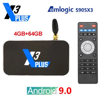 

UGOOS X3 Plus Android 9.0 Smart Tv Box Amlogic S905X3 Set Top Box 4GB DDR4 64GB 2.4G 5G Wifi 1000M Bluetooth X3 Pro Media Player