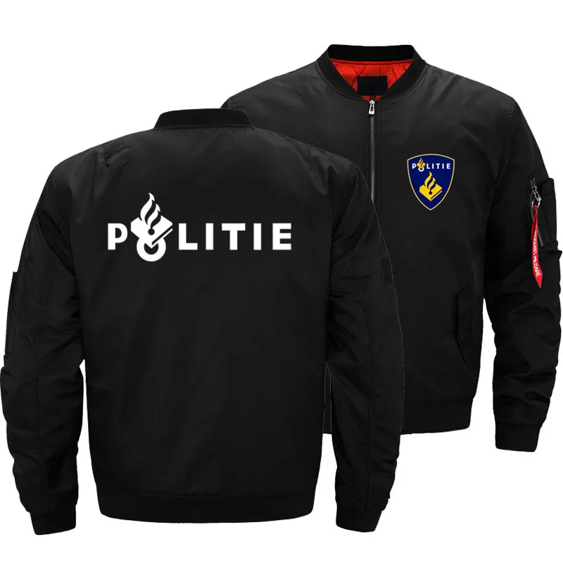 

Netherlands Politie Police Men's Bomber Jacket Men Jacket Windbreaker Military Streetwear Flight Pilot Baseball Jackets Coats