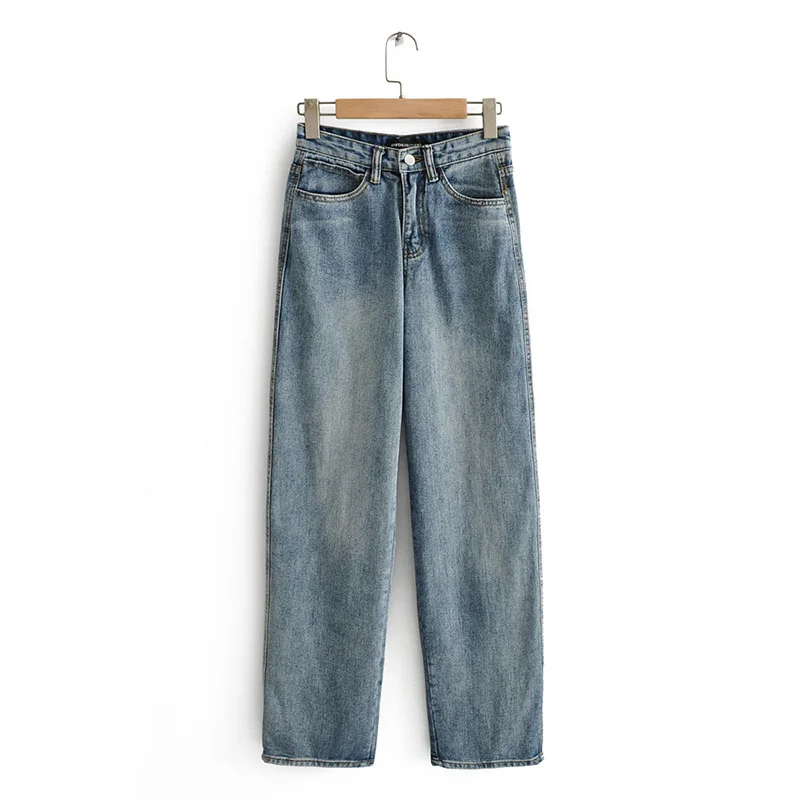 

Jeans Loose Straight Pants Womens Retro Autumn Spring Full Length Pants Slim Vintage Casual Loose Washed Cowboy Pants