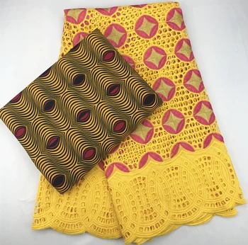 

Latest swiss voile lace ankara fabric african wax print fabric 2.5+3yards embroidered swiss cotton lace african fabric C0025