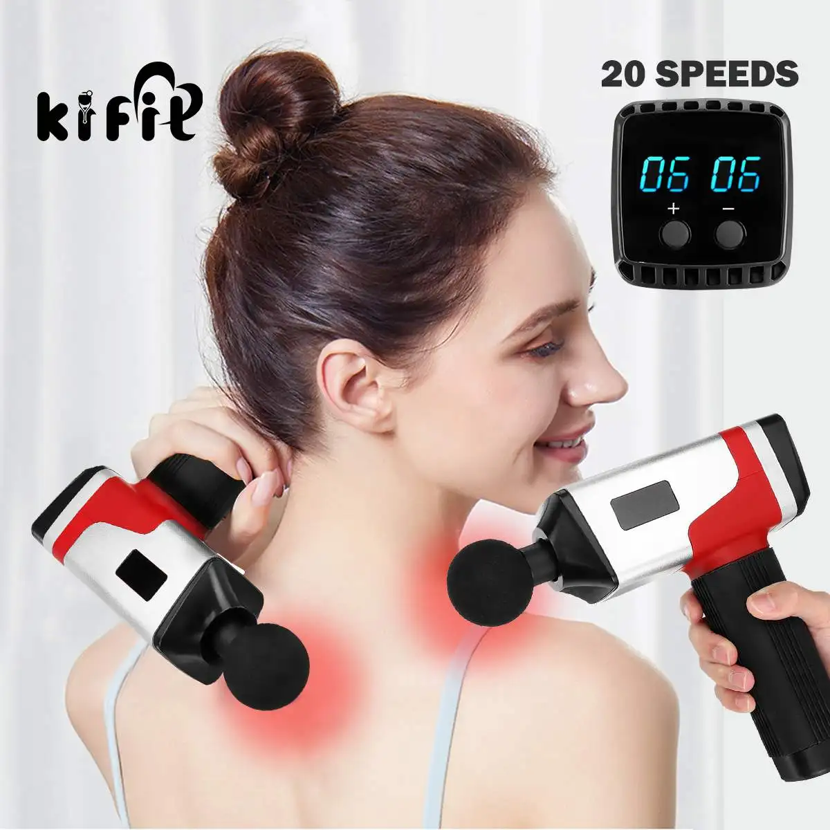 

20 Speed New 110v/220v Body Muscle Massager Electric Vibrating Therapy fascia Guns LED Tissue Sport Machine Relax Massager