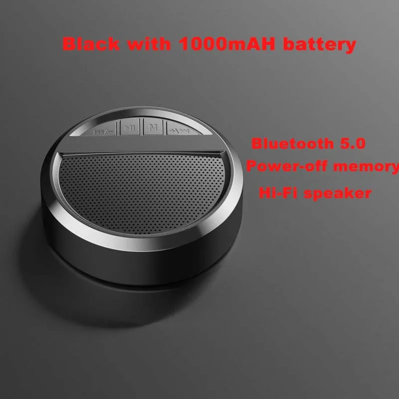 JINSERTA Мини Bluetooth 5,0 динамик Портативный беспроводной громкий динамик звуковая система Hi-Fi музыкальный плеер динамик Поддержка громкой связи - Цвет: 1000MAH Black