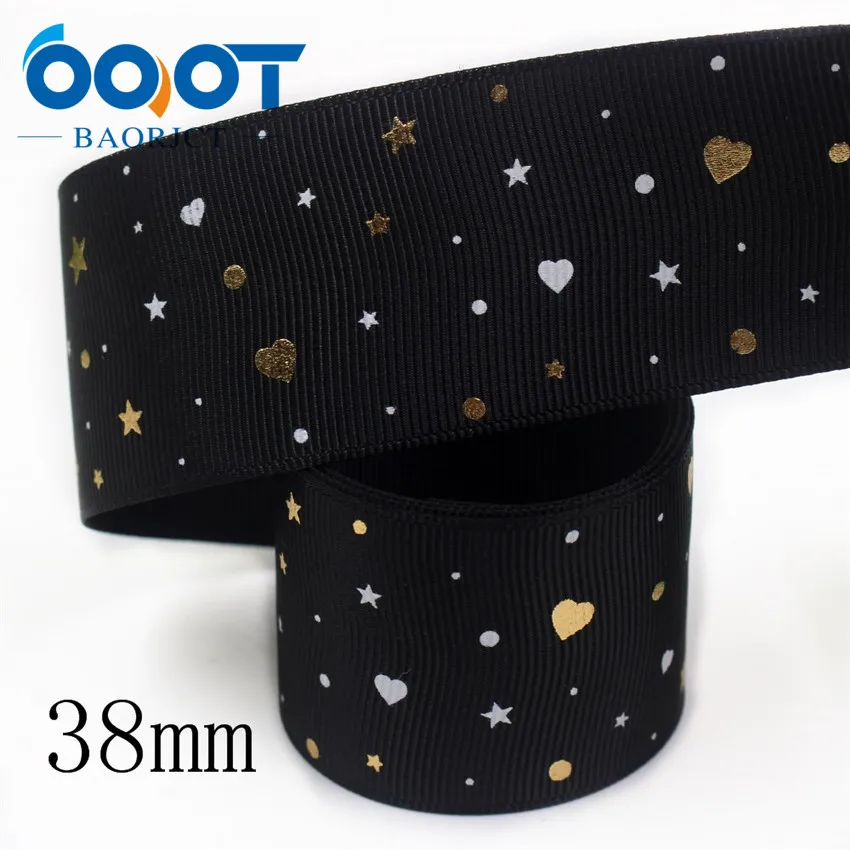 I-19916-2178 OOOT BAORJCT I-19916-2172, 38 мм, 5 ярдов Новые Флуоресцентные красочные печатные корсажные ленты, DIY головной убор ручной работы подарочная упаковка - Цвет: I-19916-2178