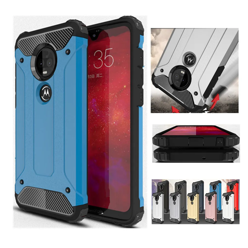 For Moto G5 G5S G6 G7 Plus Power Rubber Armor Hybrid Hard Cover E5 P40 P30 Note Case One Vision Zoom Macro | Мобильные телефоны и