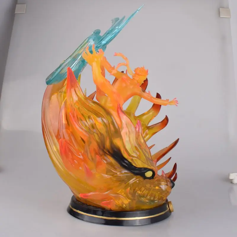 35 см Наруто GK Nine Tail Mode Uzumaki Наруто может светильник статуя ПВХ фигурка Коллекция Модель игрушки X3745