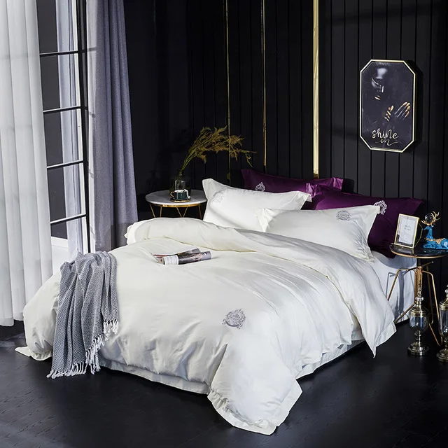 Белый набор постельных принадлежностей 60S из египетского хлопка постельного