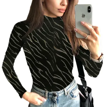 

2020 Winter Women Sexy Rompers Bodysuit Autumn Fashion Casual Long Sleeve Tiger Printed Turtleneck Bodycon Bodysuit For Women